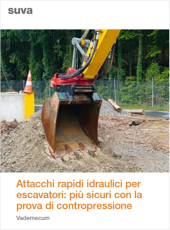 Prova di contropressione escavatori idraulici SUVA Prova di contropressione escavatori idraulici SUVA